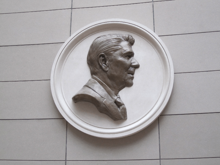 Ronald Reagan plague at the Ronald Reagan Building - Washington DC