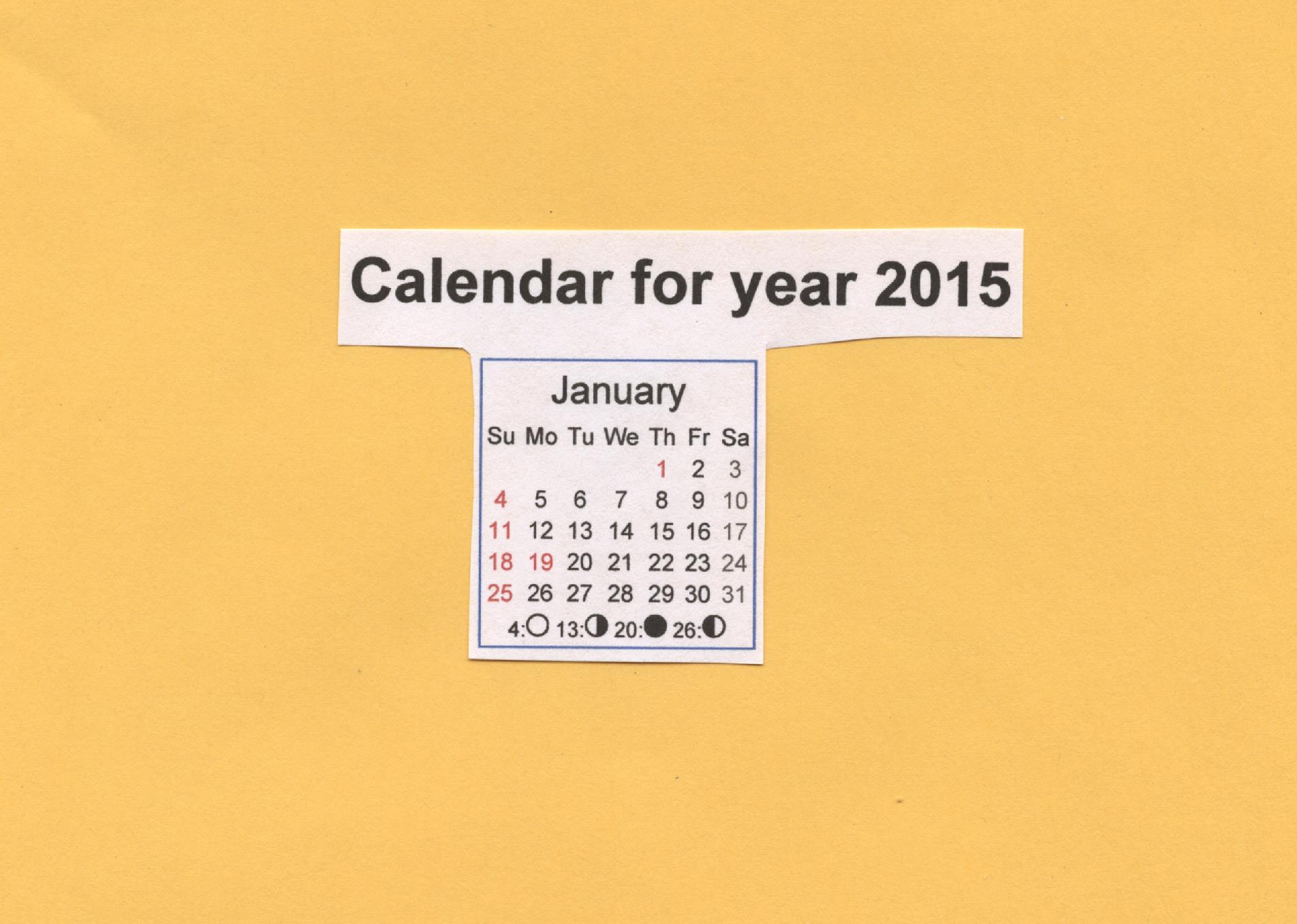 Calendar (January 2015) - Clipart