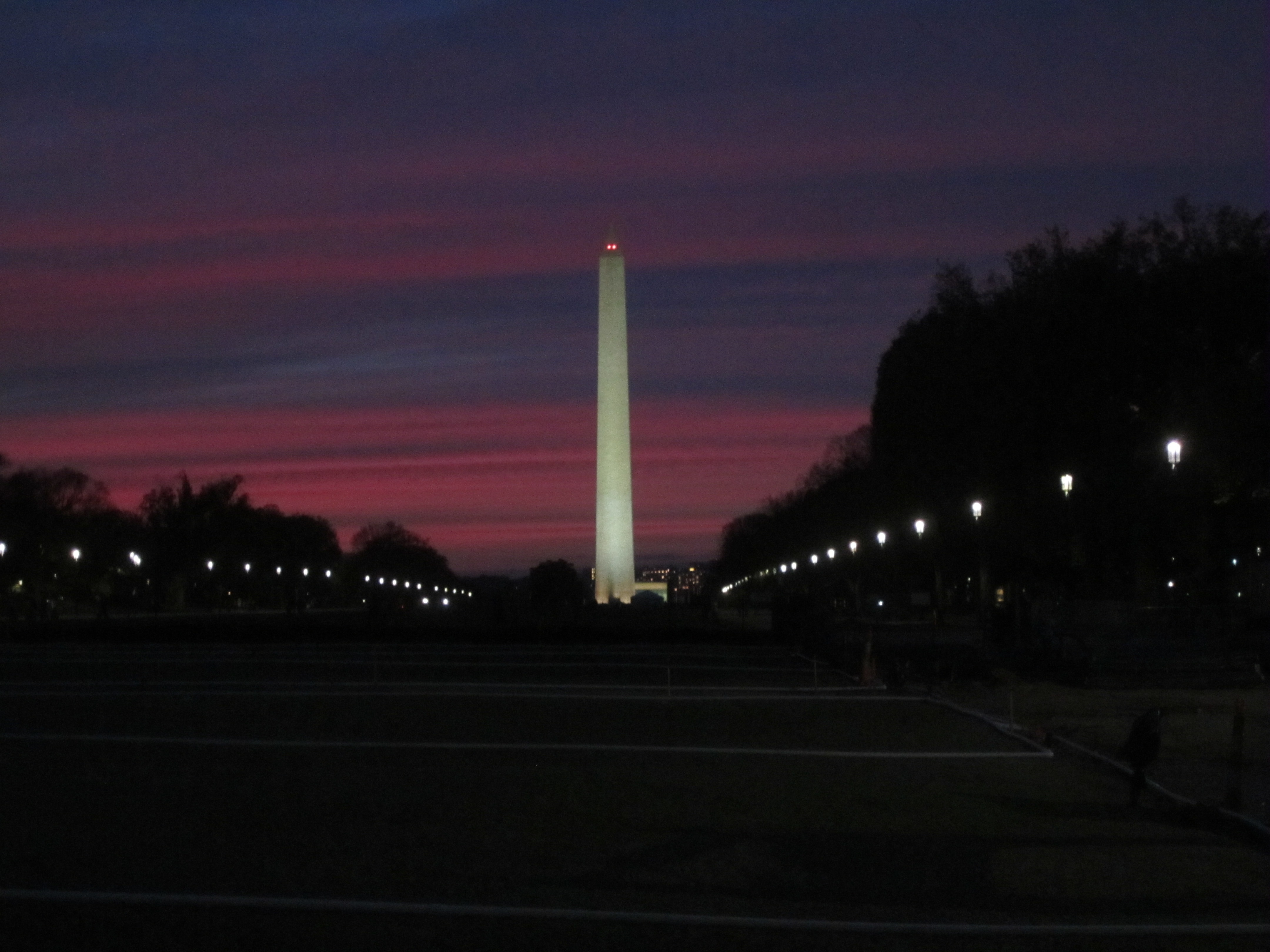 The Washington Monument at sunset