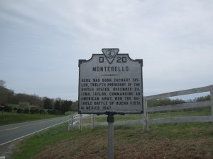 Zachary Taylor Birthplace Marker (sign) - Barboursville Virginia