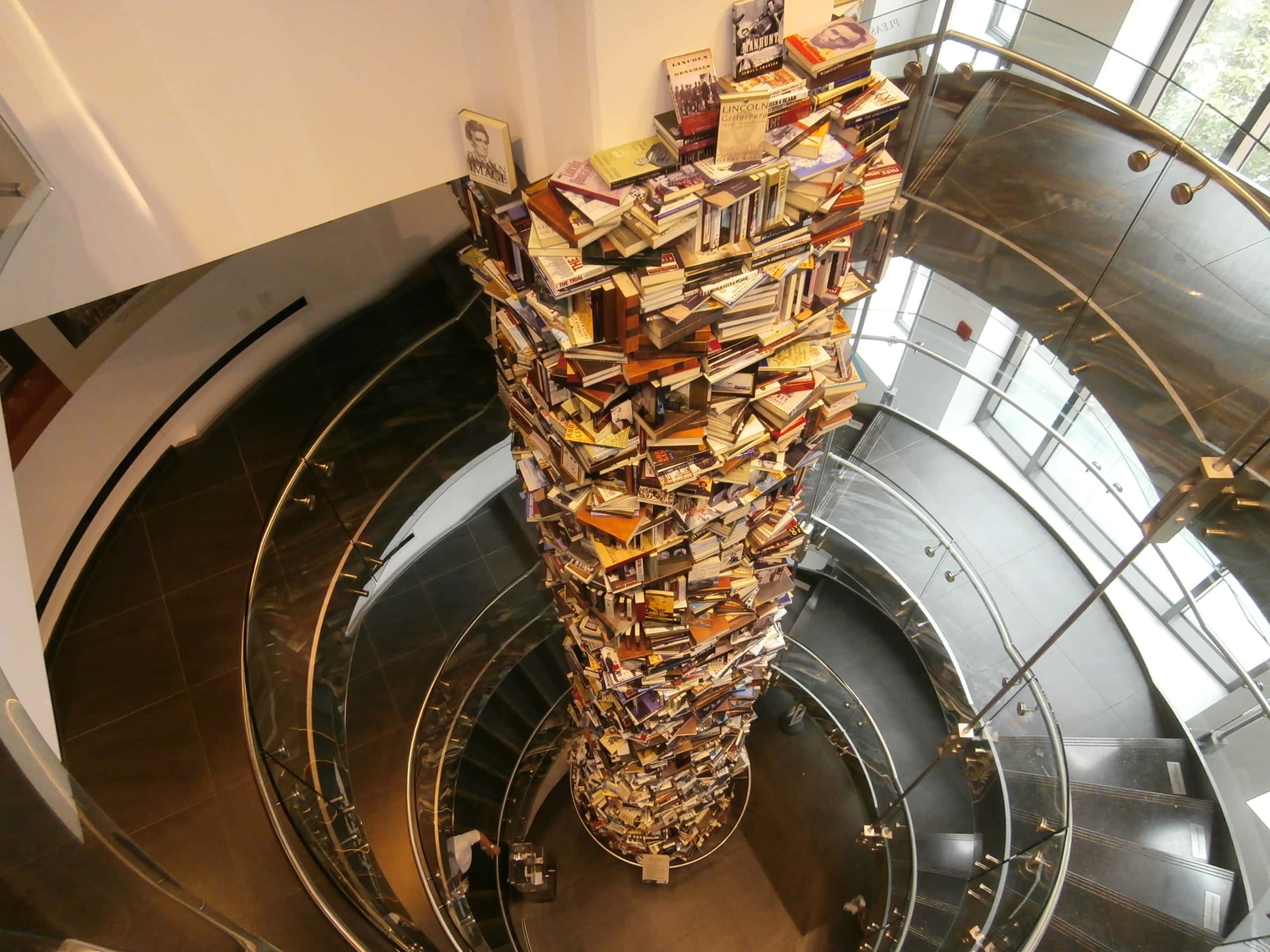 Stack of different books on Abraham Lincoln - Washington DC