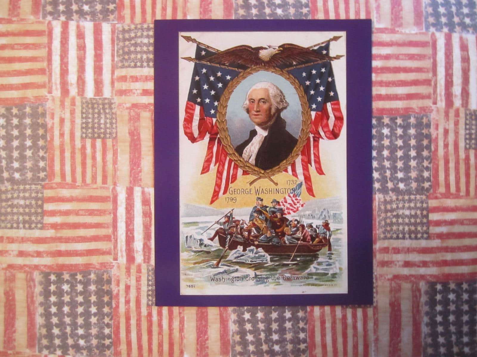 George Washington crossing the Delaware postcard