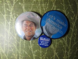 Ronald Reagan Campaign buttons - Let's Make America Great Again