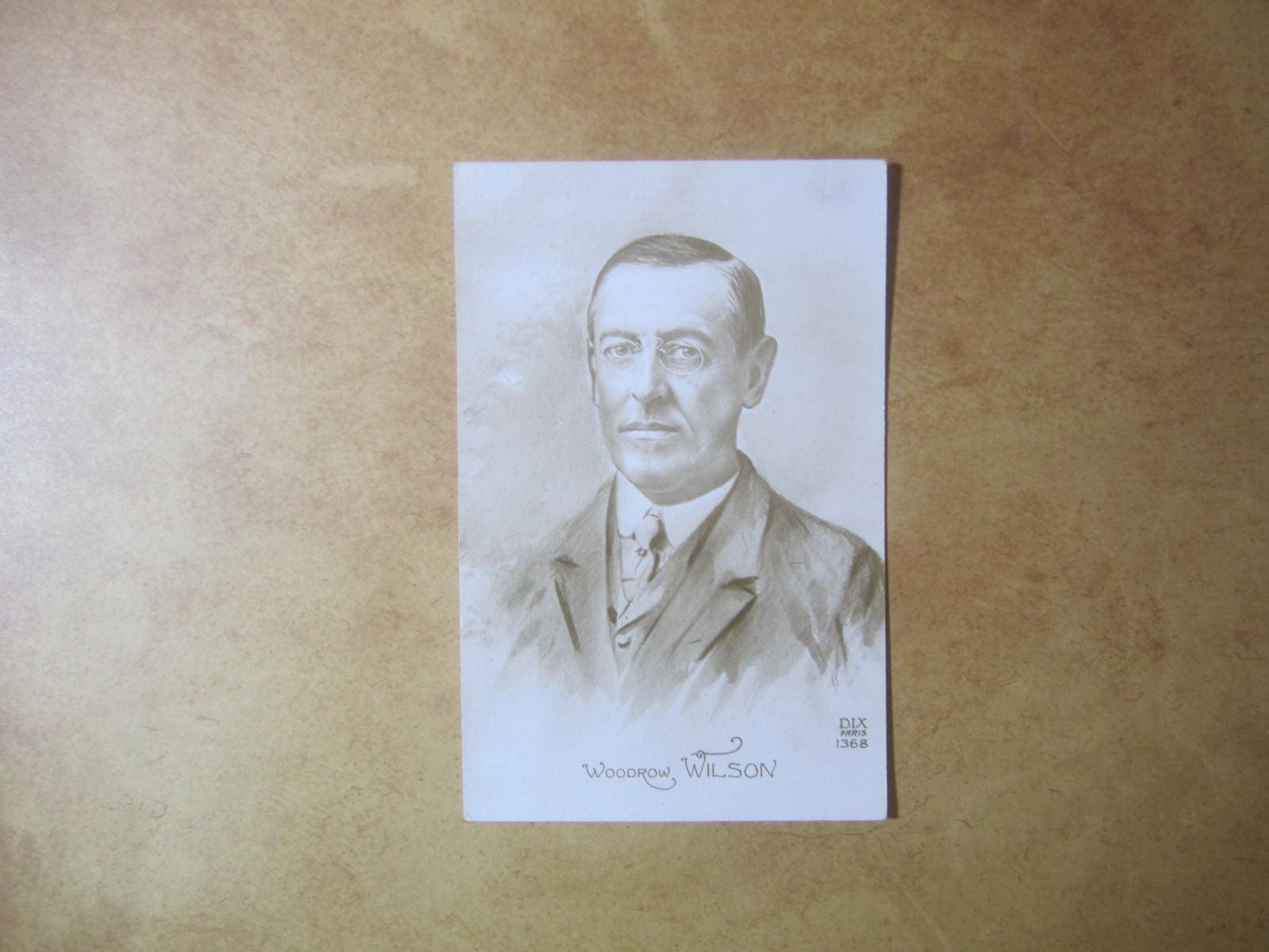 Woodrow Wilson Postcard - Dix Parris 1368
