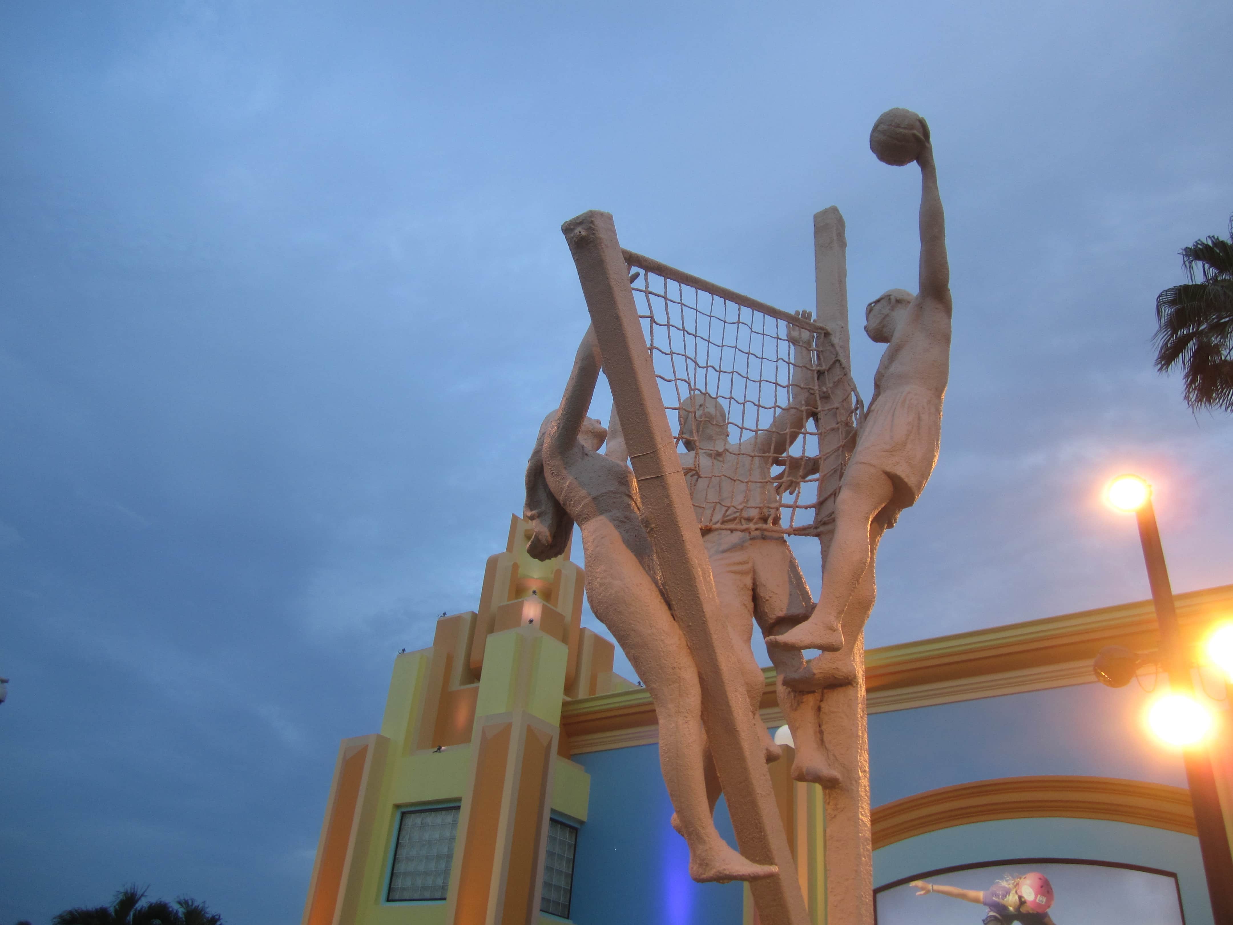Volleyball game statue in Cocoa Beach, Florida