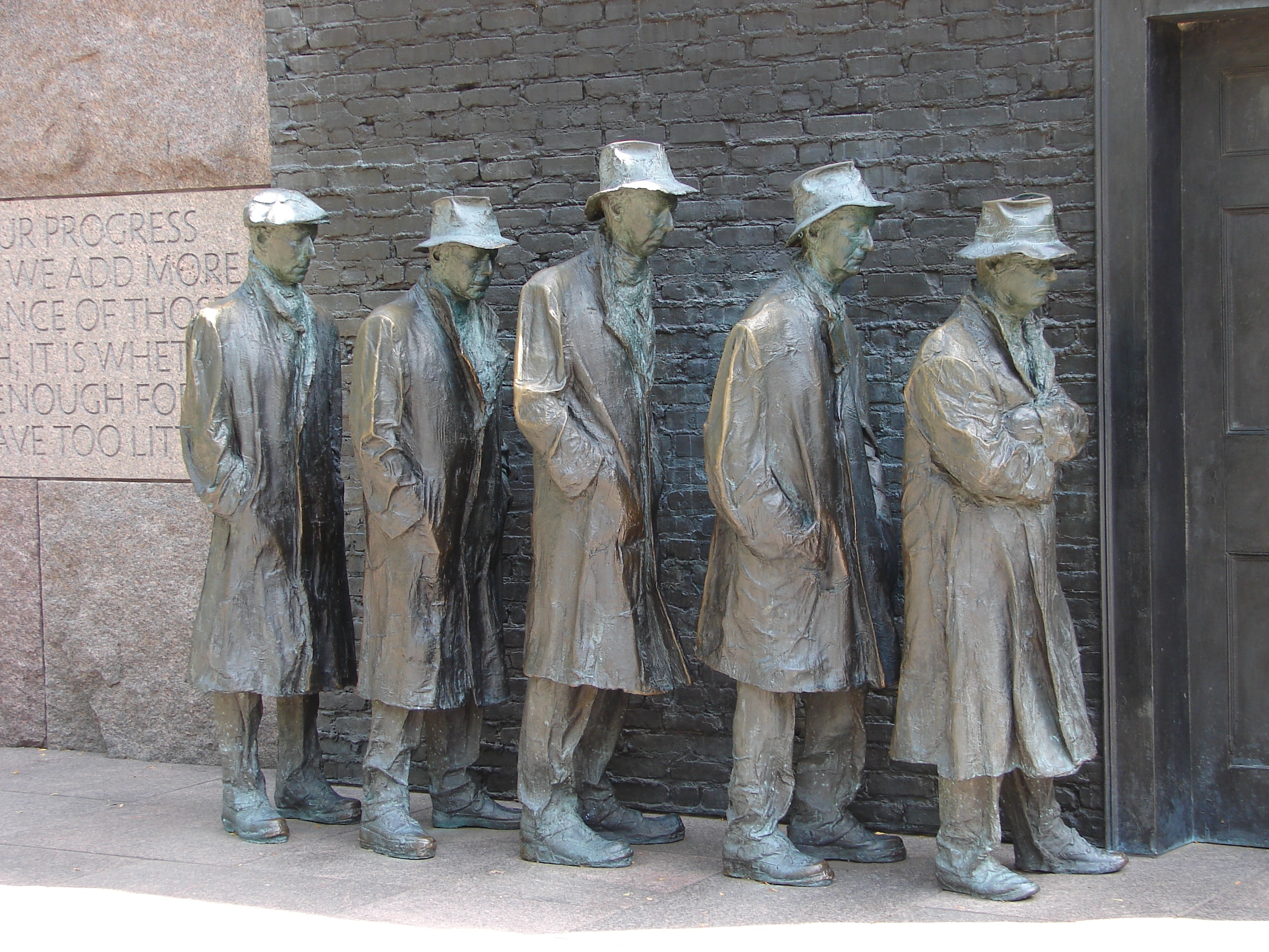 Depression Era statue at the FDR Memorial in Washington DC