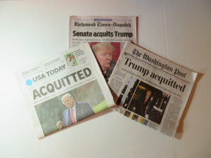 Newspaper Headlines - Trump Acquitted