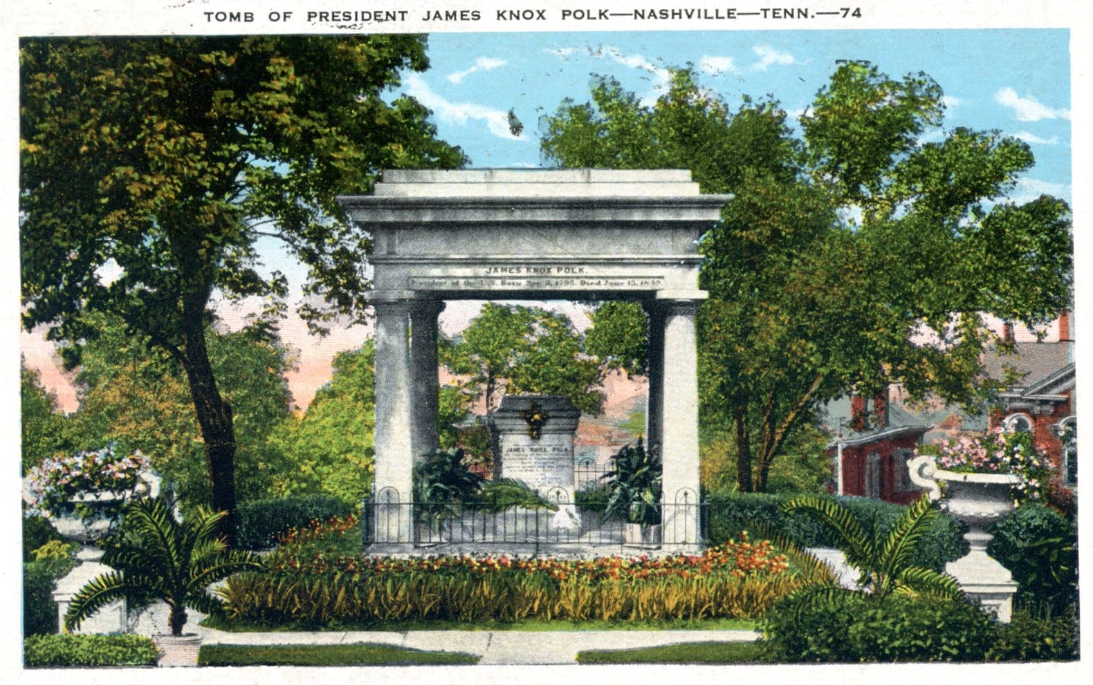 James K. Polk Tomb postcard (Zibart Brothers)