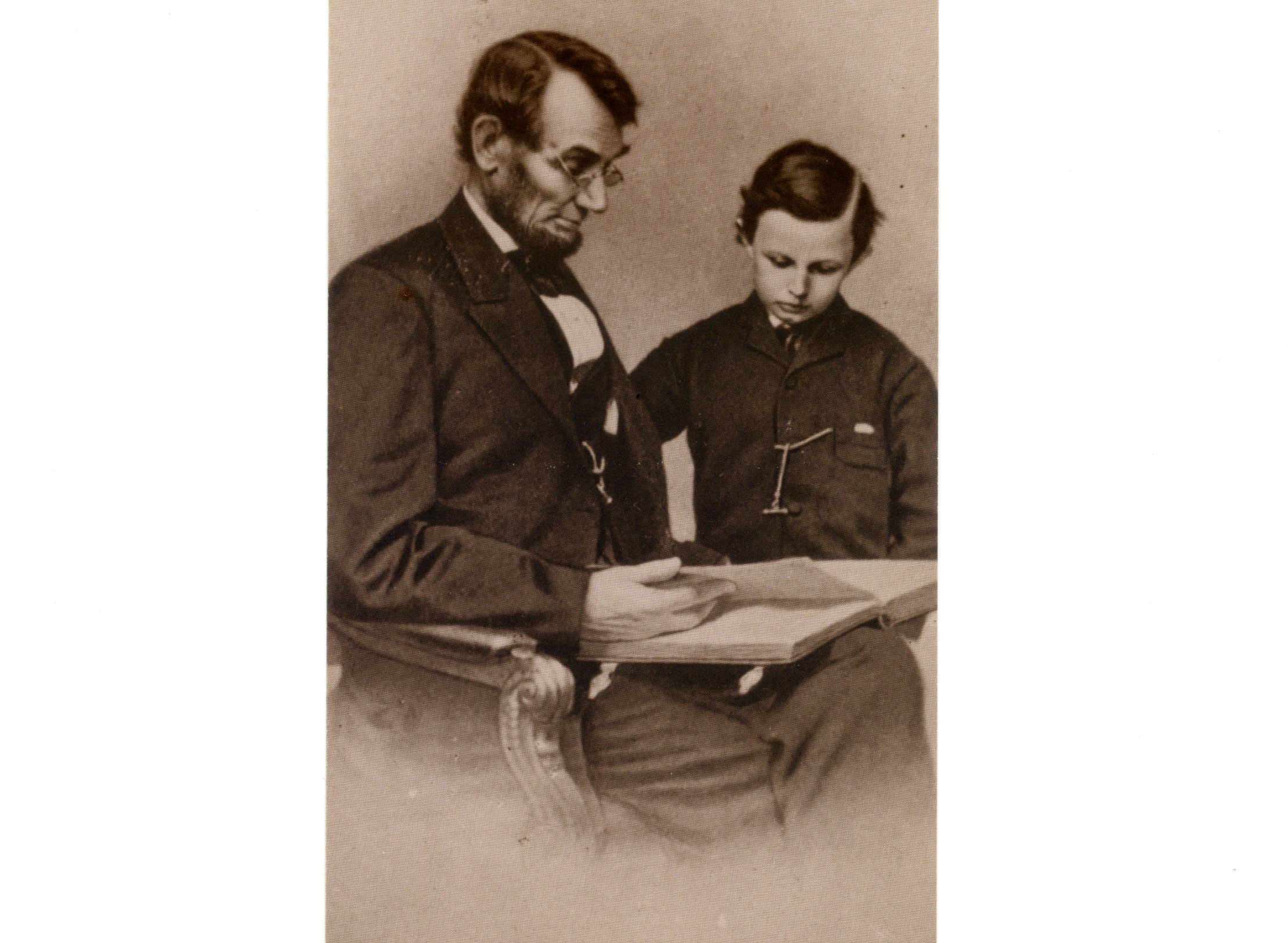 Postcard - LEIB Archives - Lincoln with son Tad